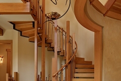 Unique Swirl Staircase Cedar Haven Interior Wooden Material